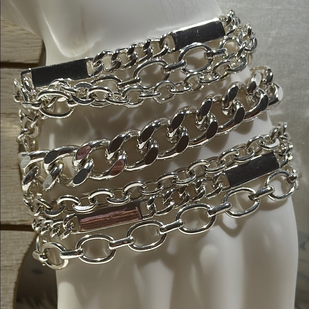 Lauren Ralph Lauren Silver Chain Bracelet Set - Picture 4 of 7